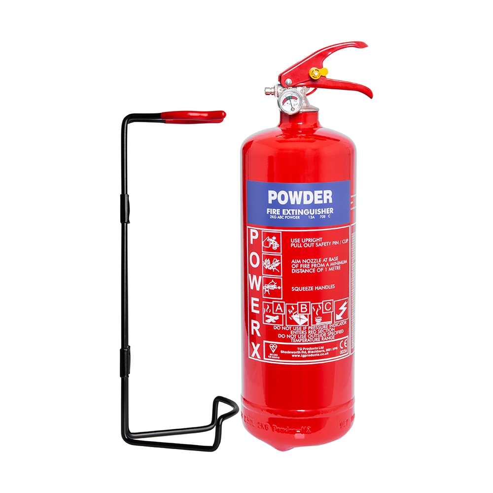 2kg ABC Powder Fire Extinguisher for Car, Taxi, Caravan - Thomas Glover PowerX
