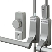 Exidor Push Bar with Knob Operated Outside Access Device and Hold-Back