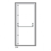 This diagram illustrates a standard installation on a single door fire exit