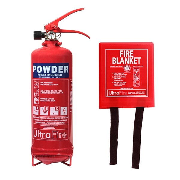 2kg Powder Fire Extinguisher &amp; Fire Blanket Special Offer