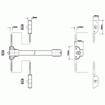 Dimensions of the 3 point locking Touchbar