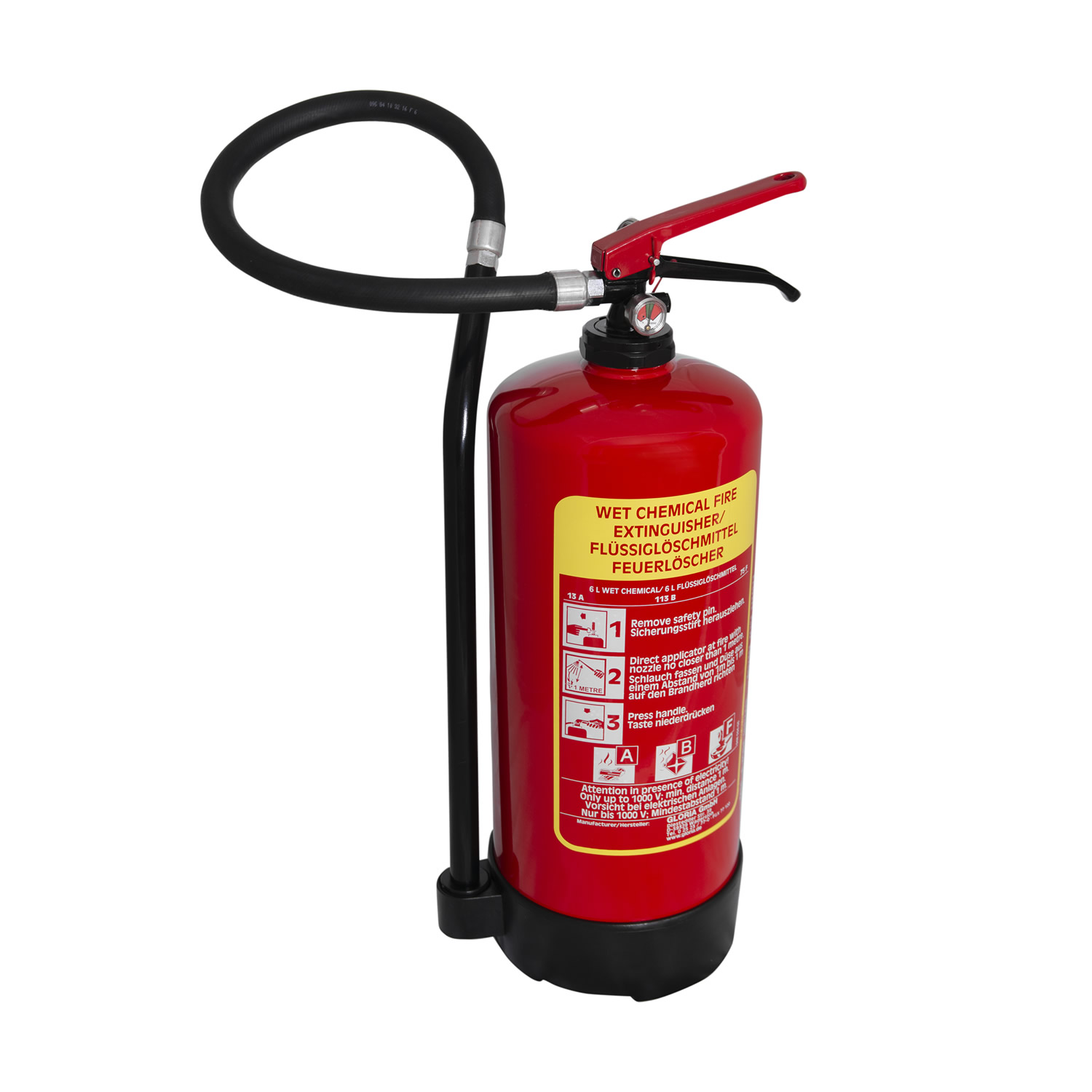 Fire Extinguisher Gloria 6 Liter Water with Wall Mount 