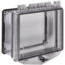 Surface mounted polycarbonate cover with exterior thumb lock