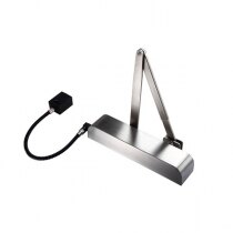 Door closer with stylish modern radius cover