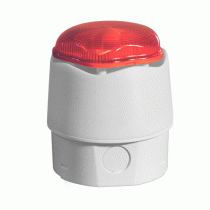 White Banshee Excel Lite Sounder with LED Beacon - Red Lens, Deep Base