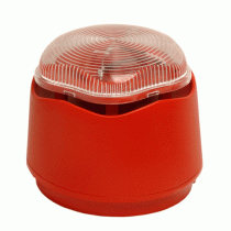Red Banshee Excel Lite Sounder with LED Beacon - Clear Lens, Standard Base
