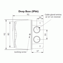 Dimensions of the Banshee Excel Sounder with deep base