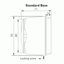 Dimensions of the Banshee Excel Sounder with standard base