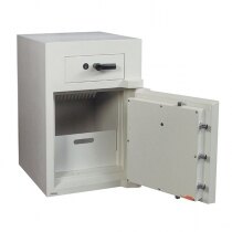 The Europa deposit safe is secured with high security key locks