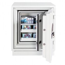 Phoenix Datacare 2003 Fire Data Safe internal view (features optional pull-out media trays)