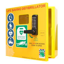 1000 model - outdoor heated defibrillator cabinet with code lock