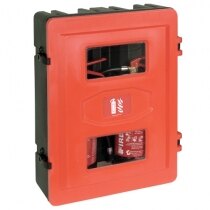 Double rotationally moulded fire extinguisher cabinet