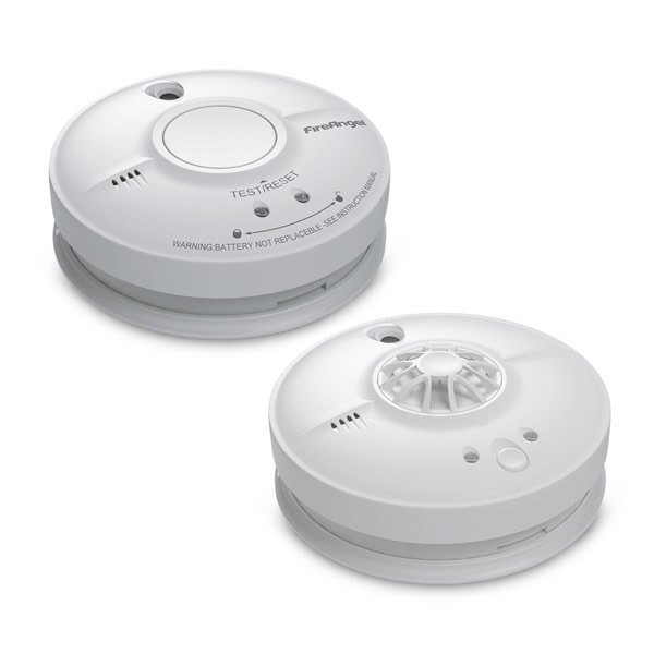 2 x FireAngel HW1-R Heat Alarms Mains Powered with 9v Battery Back-Up