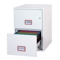 2 drawer filing cabinet with width adjustable rails