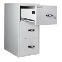 The 3 drawer Fire File is fitted with a key lock as standard