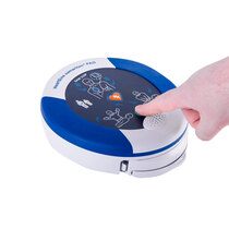 Semi-automatic AEDs prompt rescuers to press the central shock button if necessary