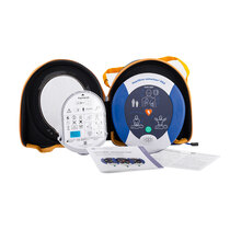 Provides CPR and compression feedback to assist rescuers