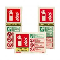 P50 Wet Chemical Extinguisher ID Signs - Portrait and Landscape