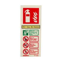 Extinguisher Sign - P50 Wet Chemical (Non Elec) - 200 x 80mm