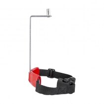 Constructed of steel and plastic with a buckled strap
