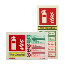 Photoluminescent Wet Chemical Fire Extinguisher Signs