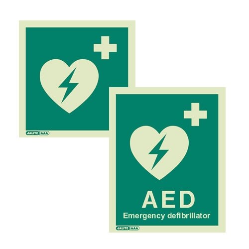 Emergency AED Defibrillator Location Sign