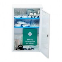 The Leina Medisan first aid cabinet is supplied with two shelves