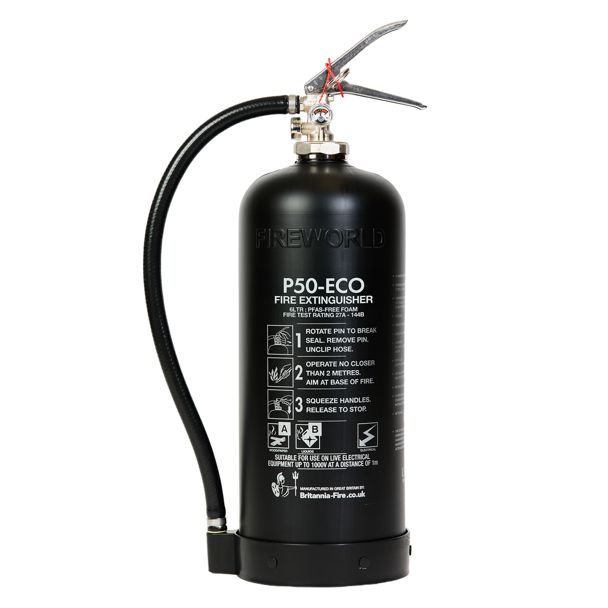Black P50 Fluorine-Free B-Foam Service-Free Fire Extinguisher