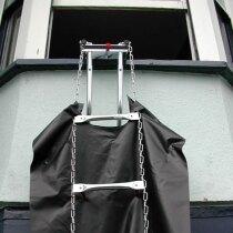 Fully deployed Rollo fire escape ladder