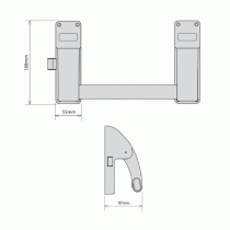 Dimensions of the Securefast Panic Latch