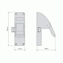Dimensions of the Securefast Single Door Emergency Latch