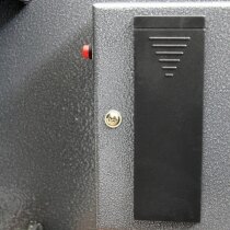 The electronic lock of the Vela security safe is battery powered