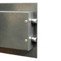 The security safe is fitted with twin live locking bolts in the door