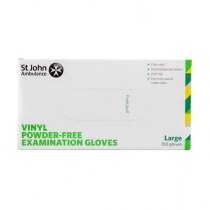 St John Ambulance Disposable Powder-Free Vinyl Gloves - Large