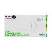 St John Ambulance Disposable Powder-Free Vinyl Gloves - Medium