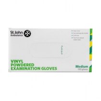 St John Ambulance Disposable Powdered Vinyl Gloves - Medium