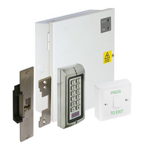 Access control kit with keypad and electric release strike