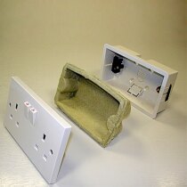 Fire and acoustic rated insert suitable for plastic socket boxes