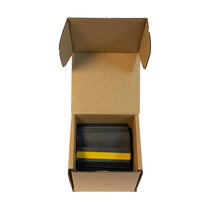 A box of 300 intumescent hinge pads with rounded corners could supply up to 50 door installations