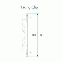 Dimensions of the Banshee Excel deep base wall fixing clip