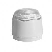 White Banshee Excel Lite Sounder with LED Beacon - Clear Lens, Standard Base