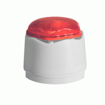 White Banshee Excel Lite Sounder with LED Beacon - Red Lens, Standard Base