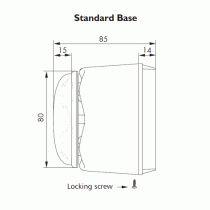 Dimensions of the Banshee Excel Lite sounder beacon with standard base