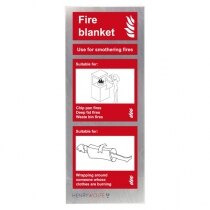Stainless Steel Fire Blanket ID Sign