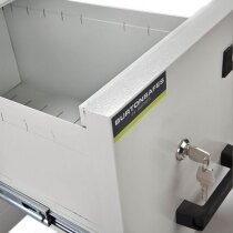 The Burton FF100MK/II filing cabinet is fitted with a high security key lock as standard