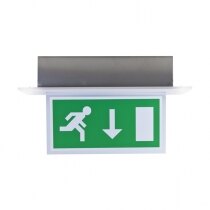 Edge-lit exit sign with 32 metre viewing distance