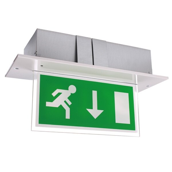 Double-Sided Recessed LED Fire Exit Sign with Self-Test - Calabor EX