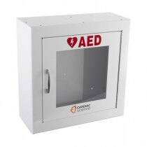 Clear vision panel allows the defibrillator to be easily identified