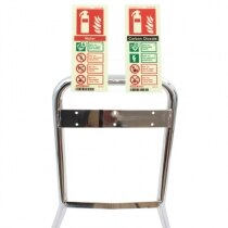 Double configuration to hold two vertical fire extinguisher ID signs