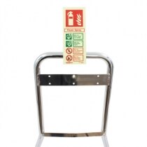 Single configuration to hold one vertical fire extinguisher ID sign